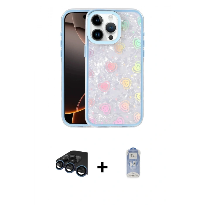 MARSİLYAN™- iPhone 15 Pro Kılıf Odak Prime - Siyah Joko Magic 5D Cam + Raze Metal Kamera Lens - LT