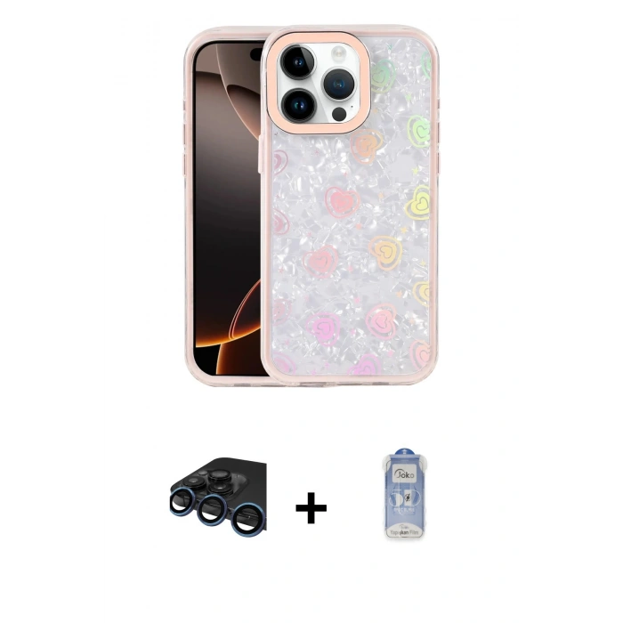 MARSİLYAN™- iPhone 15 Pro Kılıf Odak Prime - Siyah Joko Magic 5D Cam + Raze Metal Kamera Lens - LT
