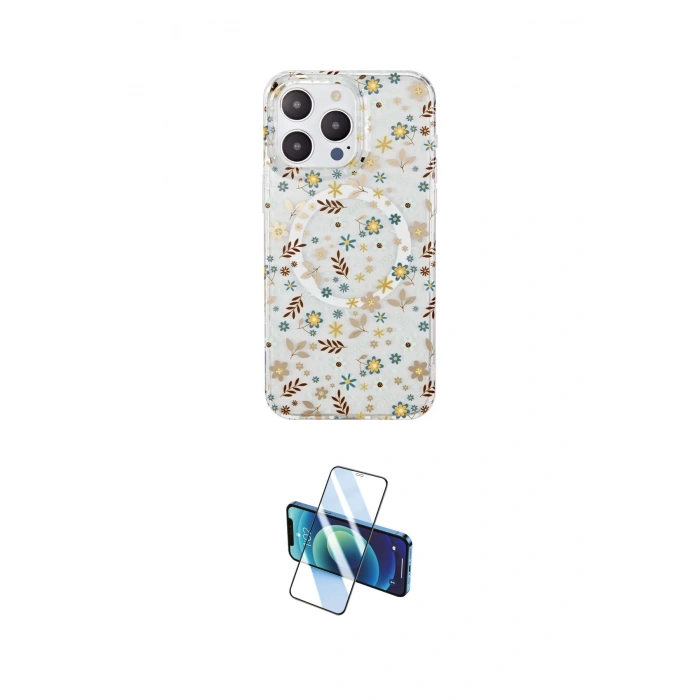 MARSİLYAN™- iPhone 15 Pro Kılıf Pusula Form - Siyah 3D Antistatik Seramik Nano Ekran Koruyucu
