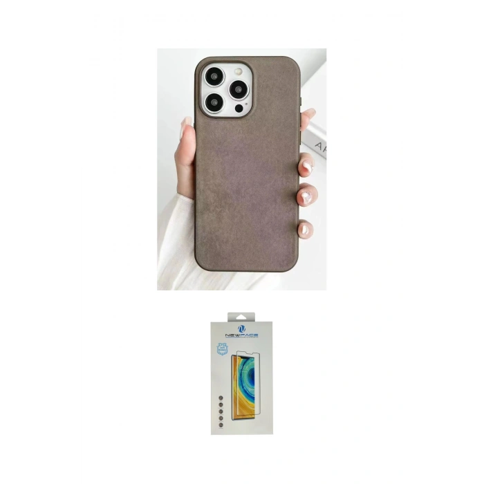 MARSİLYAN™- iPhone 15 Pro Kılıf Pusula Modern - Siyah Polymer Nano Ekran Koruyucu