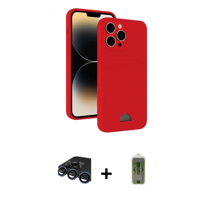 MARSİLYAN™- iPhone 15 Pro Kılıf Vadi Çizgi Prime - Siyah Joko Magic 5D Hayalet Cam + Raze Metal Kamera Lens - LT