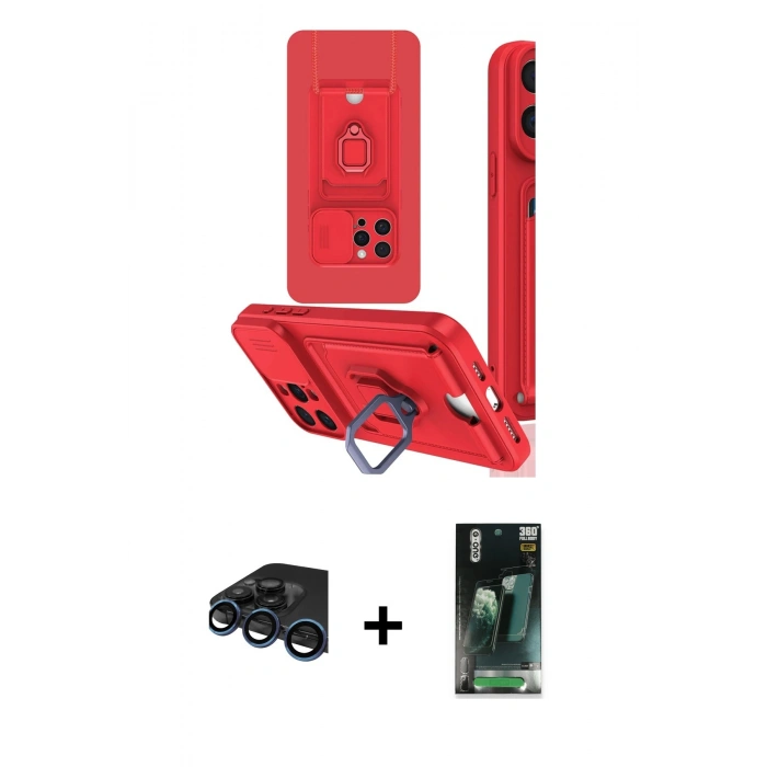 MARSİLYAN™- iPhone 15 Pro Kılıf Vadi Form Prime - Şeffaf 360 Full Body Arka Koruyucu + Raze Metal Kamera Lens - LT