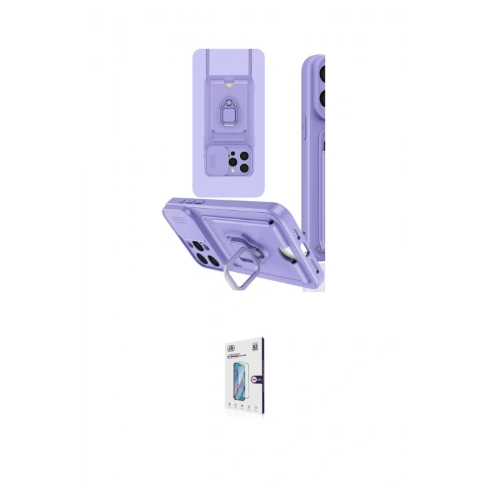 MARSİLYAN™- iPhone 15 Pro Kılıf Vadi Form Prime - Siyah Bilvis 0.18mm Plus Cam Ekran Koruyucu
