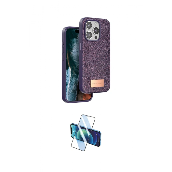 MARSİLYAN™- iPhone 15 Pro Kılıf Vadi Klasik Serisi - Siyah 3D Antistatik Seramik Nano Ekran Koruyucu