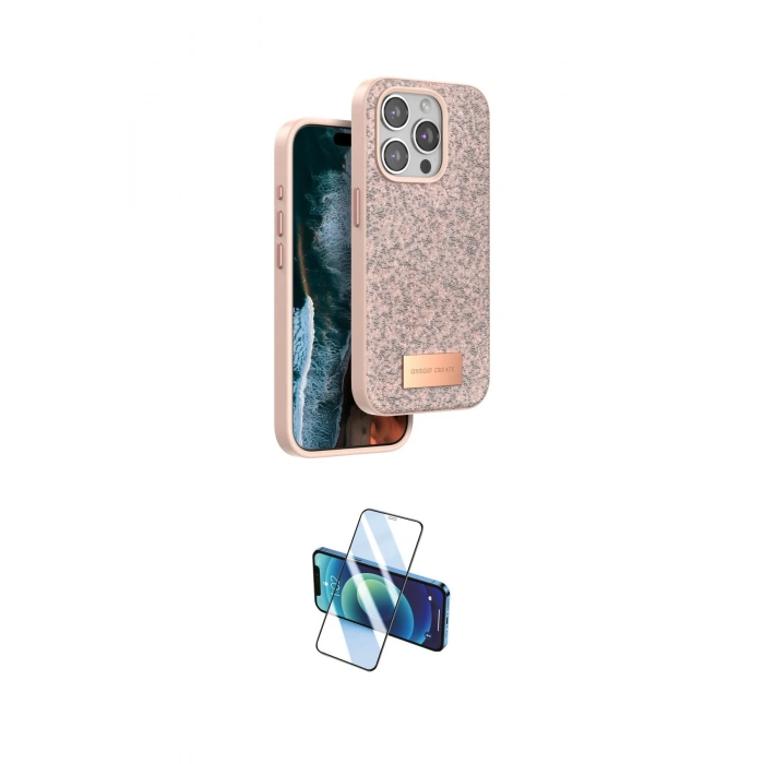 MARSİLYAN™- iPhone 15 Pro Kılıf Vadi Klasik Serisi - Siyah 3D Antistatik Seramik Nano Ekran Koruyucu