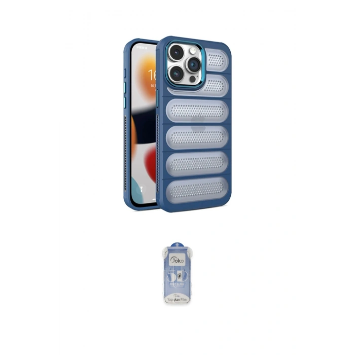 MARSİLYAN™- iPhone 15 Pro Kılıf Yadigar Doku Özel Seri - Siyah Joko Magic 5D Cam