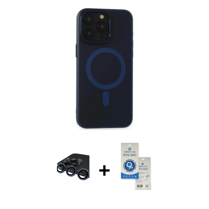 MARSİLYAN™- iPhone 15 Pro Kılıf Yadigar Işık - Şeffaf Royal Nano Ekran Koruyucu + Raze Metal Kamera Lens - LT