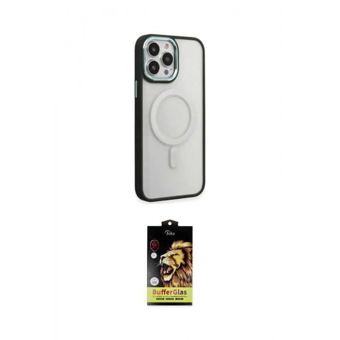 MARSİLYAN™- iPhone 15 Pro Kılıf Yankı Işık Özel Seri - Siyah Buffer Cam Ekran Koruyucu