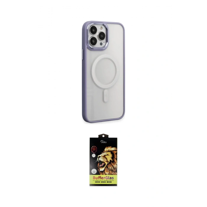 MARSİLYAN™- iPhone 15 Pro Kılıf Yankı Işık Özel Seri - Siyah Buffer Cam Ekran Koruyucu