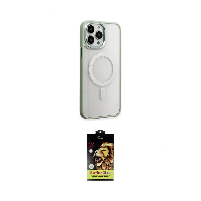 MARSİLYAN™- iPhone 15 Pro Kılıf Yankı Işık Özel Seri - Siyah Buffer Cam Ekran Koruyucu