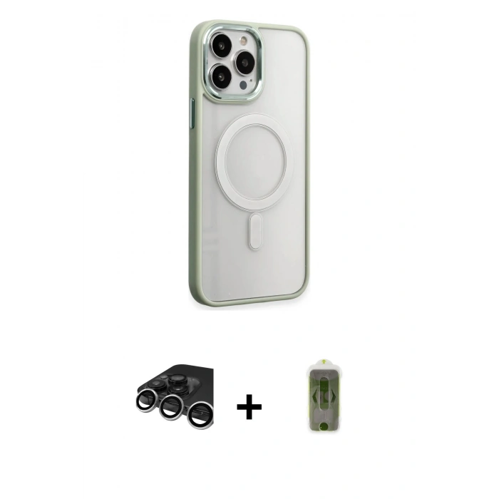 MARSİLYAN™- iPhone 15 Pro Kılıf Yankı Işık Özel Seri - Siyah Joko Magic 5D Hayalet Cam + Raze Metal Kamera Lens - GS