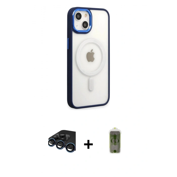 MARSİLYAN™- iPhone 15 Pro Kılıf Yankı Işık Özel Seri - Siyah Joko Magic 5D Hayalet Cam + Raze Metal Kamera Lens - LT