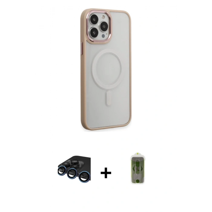 MARSİLYAN™- iPhone 15 Pro Kılıf Yankı Işık Özel Seri - Siyah Joko Magic 5D Hayalet Cam + Raze Metal Kamera Lens - LT