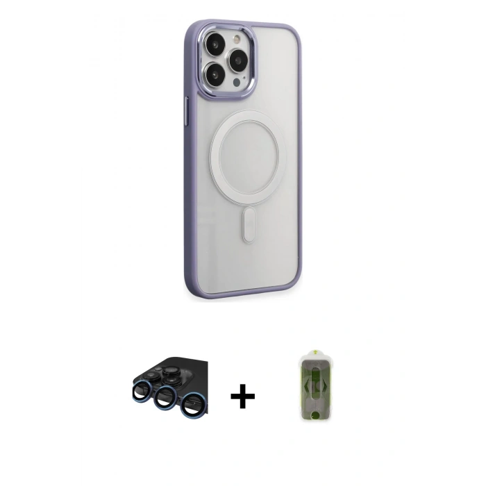 MARSİLYAN™- iPhone 15 Pro Kılıf Yankı Işık Özel Seri - Siyah Joko Magic 5D Hayalet Cam + Raze Metal Kamera Lens - LT