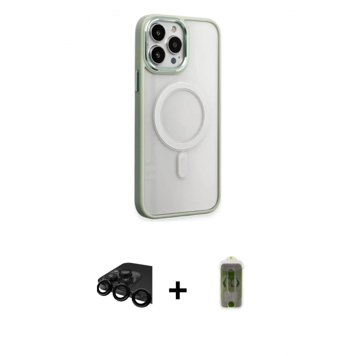 MARSİLYAN™- iPhone 15 Pro Kılıf Yankı Işık Özel Seri - Siyah Joko Magic 5D Hayalet Cam + Raze Metal Kamera Lens - SH