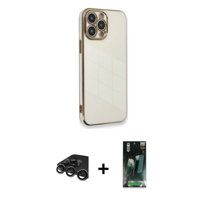 MARSİLYAN™- iPhone 15 Pro Kılıf Yankı Serisi - Siyah 360 Mat Full Body Arka Koruyucu + Raze Metal Kamera Lens - TMGI
