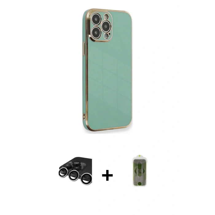 MARSİLYAN™- iPhone 15 Pro Kılıf Yankı Serisi - Siyah Joko Magic 5D Hayalet Cam + Raze Metal Kamera Lens - GS