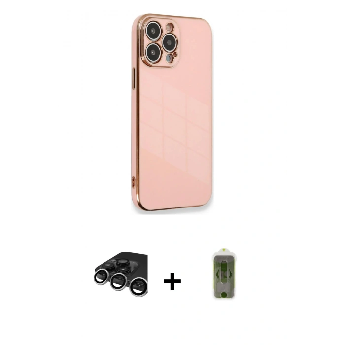 MARSİLYAN™- iPhone 15 Pro Kılıf Yankı Serisi - Siyah Joko Magic 5D Hayalet Cam + Raze Metal Kamera Lens - GS