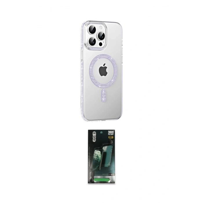 MARSİLYAN™- iPhone 15 Pro Kılıf Yörünge Koleksiyonu - Siyah 360 Mat Full Body Arka Koruyucu