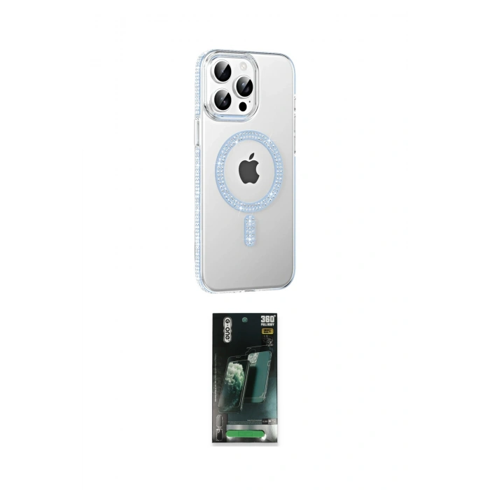 MARSİLYAN™- iPhone 15 Pro Kılıf Yörünge Koleksiyonu - Siyah 360 Mat Full Body Arka Koruyucu