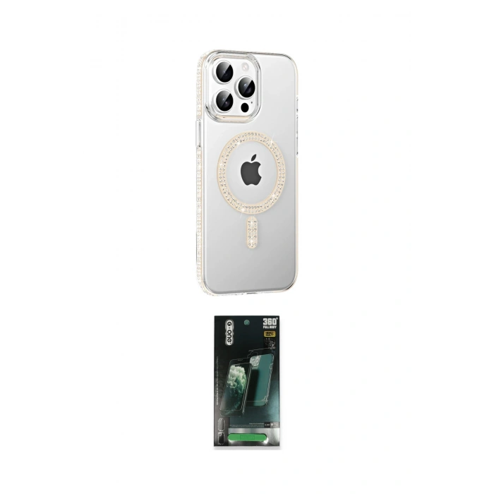 MARSİLYAN™- iPhone 15 Pro Kılıf Yörünge Koleksiyonu - Siyah 360 Mat Full Body Arka Koruyucu