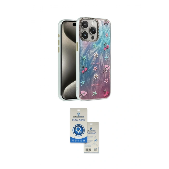 MARSİLYAN™- iPhone 15 Pro Kılıf Zirve Modern Prime - Şeffaf Royal Nano Ekran Koruyucu