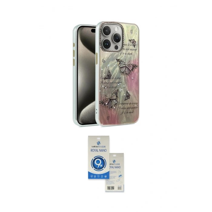 MARSİLYAN™- iPhone 15 Pro Kılıf Zirve Modern Prime - Şeffaf Royal Nano Ekran Koruyucu