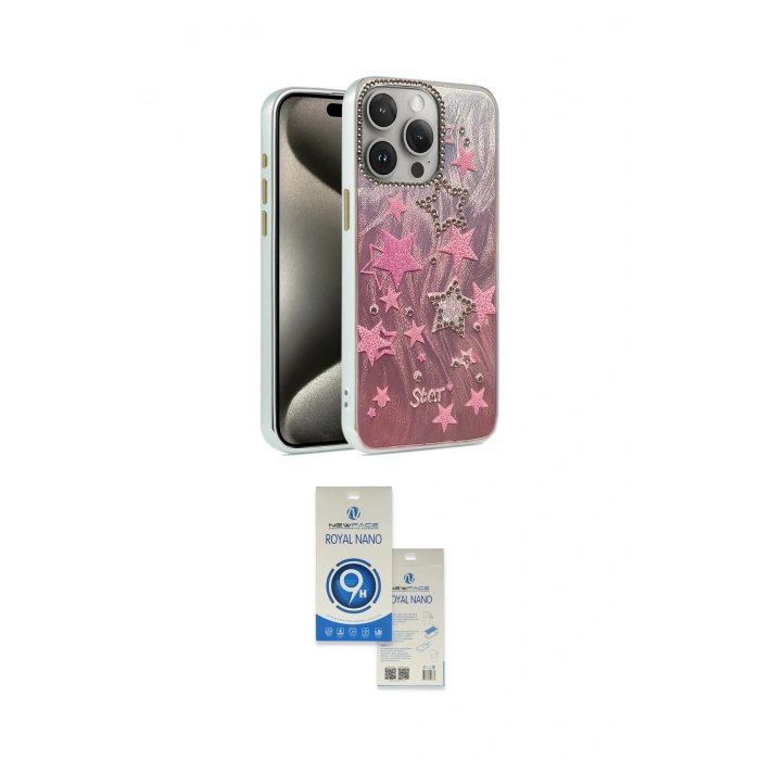 MARSİLYAN™- iPhone 15 Pro Kılıf Zirve Modern Prime - Şeffaf Royal Nano Ekran Koruyucu