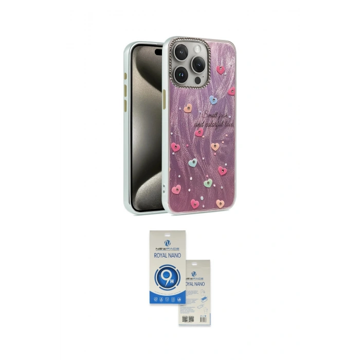 MARSİLYAN™- iPhone 15 Pro Kılıf Zirve Modern Prime - Şeffaf Royal Nano Ekran Koruyucu
