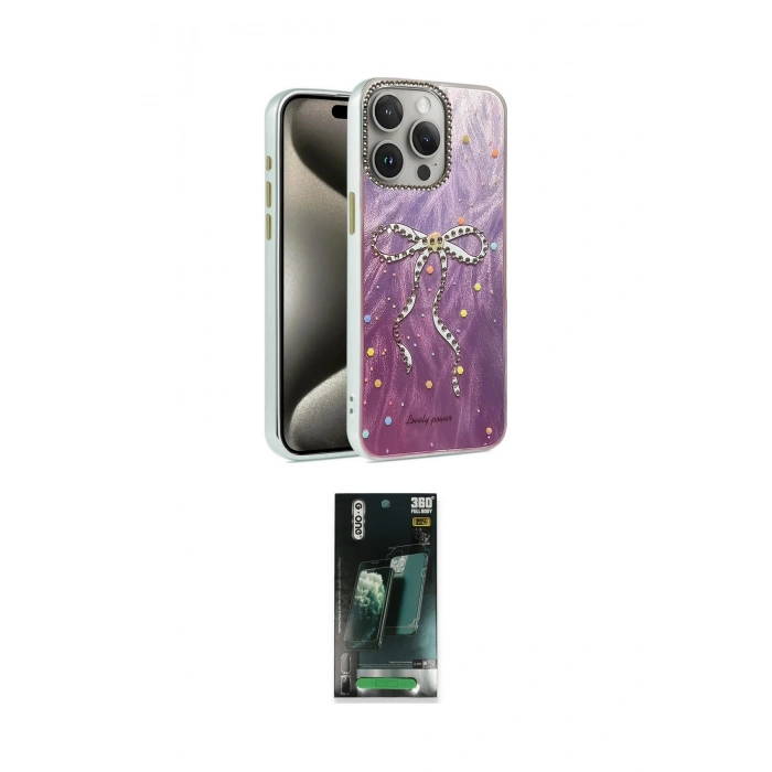 MARSİLYAN™- iPhone 15 Pro Kılıf Zirve Modern Prime - Siyah 360 Mat Full Body Arka Koruyucu
