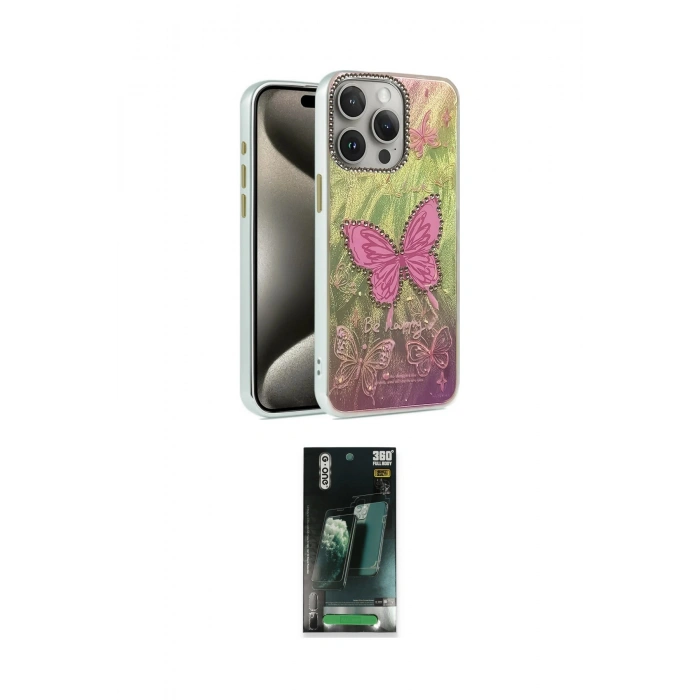 MARSİLYAN™- iPhone 15 Pro Kılıf Zirve Modern Prime - Siyah 360 Mat Full Body Arka Koruyucu