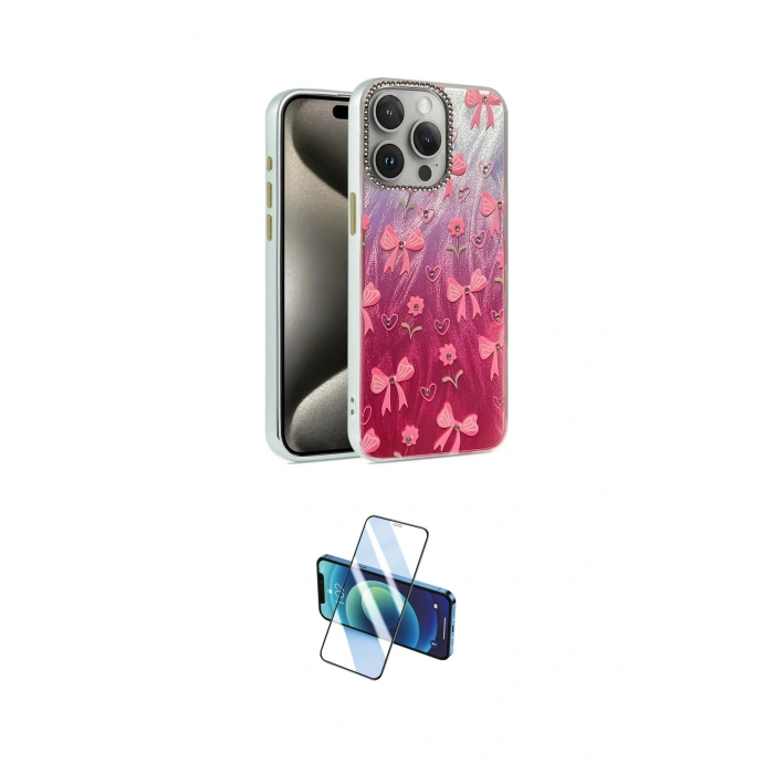 MARSİLYAN™- iPhone 15 Pro Kılıf Zirve Modern Prime - Siyah 3D Antistatik Seramik Nano Ekran Koruyucu