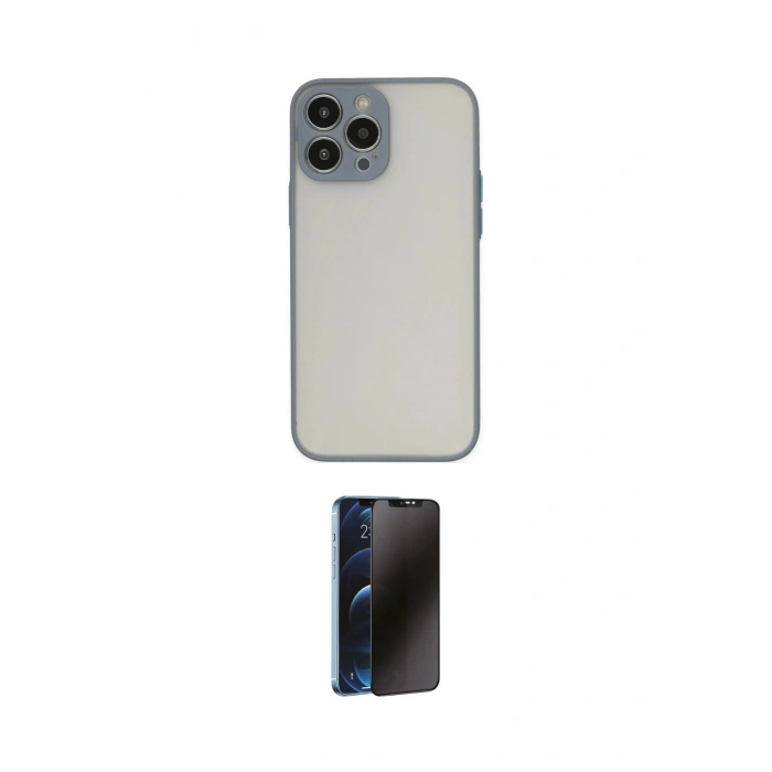 MARSİLYAN™- iPhone 15 Pro Max Kılıf Ahenk Çizgi Serisi - Siyah 3D Antistatik Hayalet Cam Ekran Koruyucu