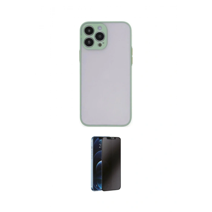 MARSİLYAN™- iPhone 15 Pro Max Kılıf Ahenk Çizgi Serisi - Siyah 3D Antistatik Hayalet Cam Ekran Koruyucu