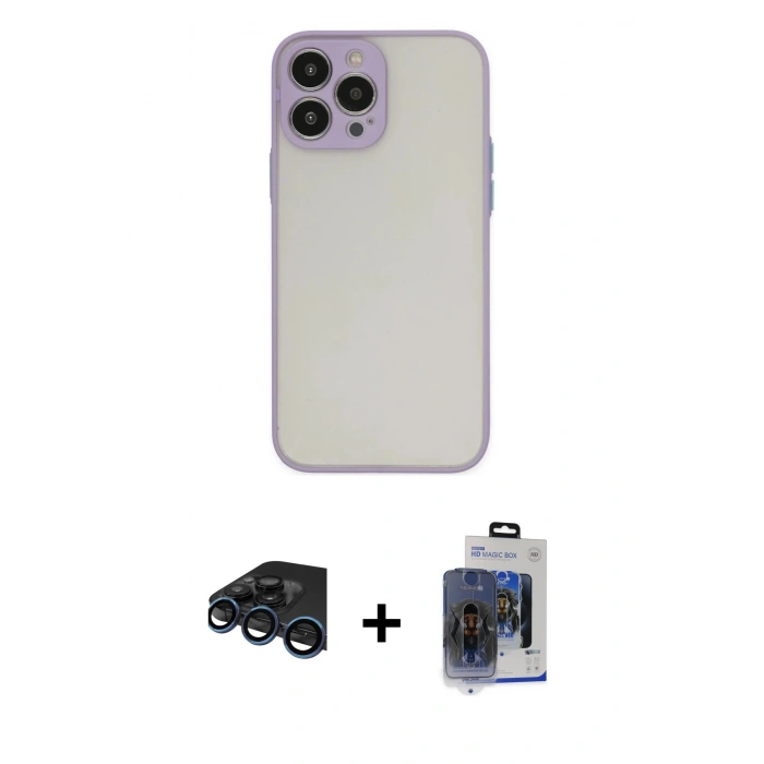 MARSİLYAN™- iPhone 15 Pro Max Kılıf Ahenk Çizgi Serisi - Siyah Vanessa Magic Cam + Raze Metal Kamera Lens - LT