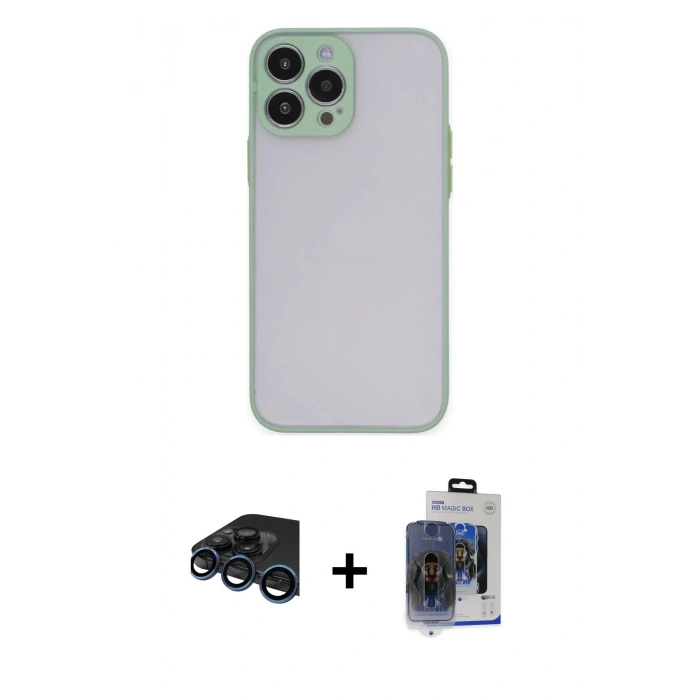 MARSİLYAN™- iPhone 15 Pro Max Kılıf Ahenk Çizgi Serisi - Siyah Vanessa Magic Cam + Raze Metal Kamera Lens - LT
