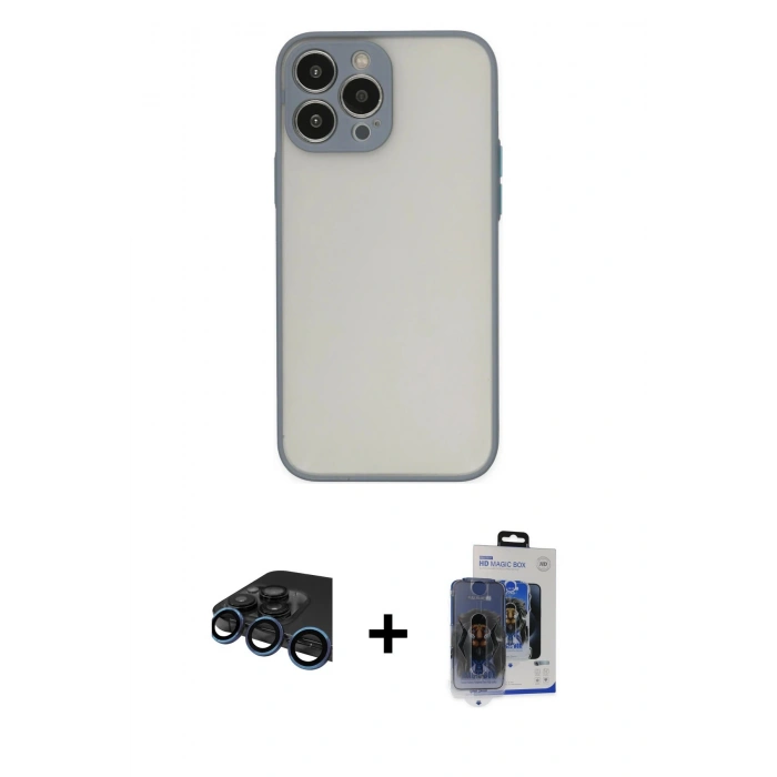 MARSİLYAN™- iPhone 15 Pro Max Kılıf Ahenk Çizgi Serisi - Siyah Vanessa Magic Cam + Raze Metal Kamera Lens - LT