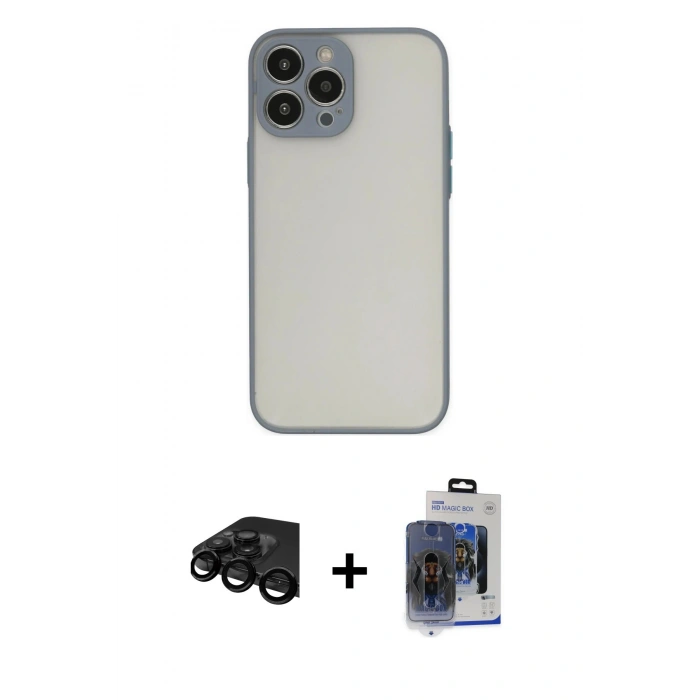 MARSİLYAN™- iPhone 15 Pro Max Kılıf Ahenk Çizgi Serisi - Siyah Vanessa Magic Cam + Raze Metal Kamera Lens - SH