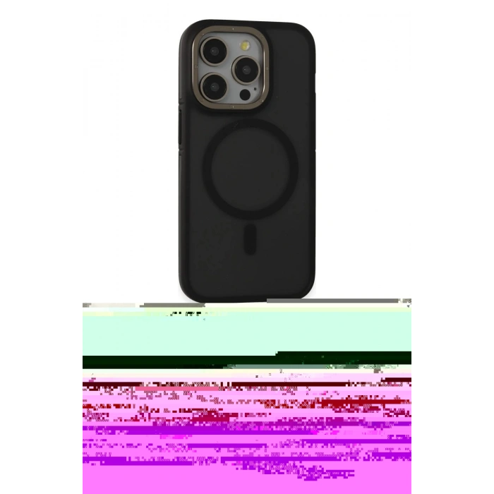 MARSİLYAN™- iPhone 15 Pro Max Kılıf Ahenk Form Serisi - Siyah Bilvis Hayalet Cam Ekran Koruyucu + PVD Metal Kamera Lens - GI