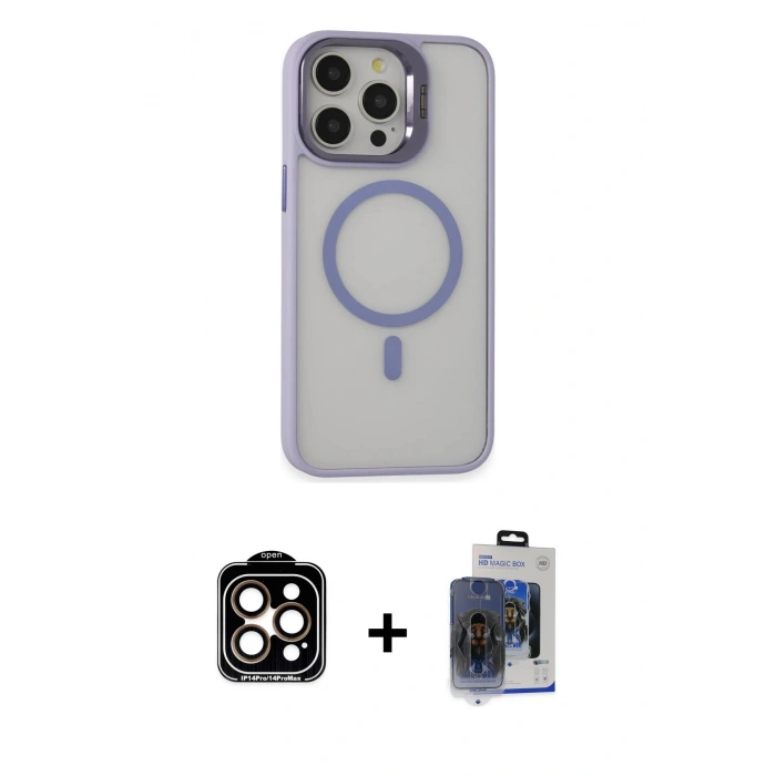 MARSİLYAN™- iPhone 15 Pro Max Kılıf Ahenk Klasik Özel Seri - Siyah Vanessa Magic Cam + PVD Metal Kamera Lens - TU