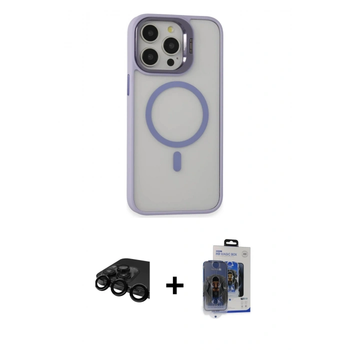 MARSİLYAN™- iPhone 15 Pro Max Kılıf Ahenk Klasik Özel Seri - Siyah Vanessa Magic Cam + Siyah Raze Metal Kamera Lens