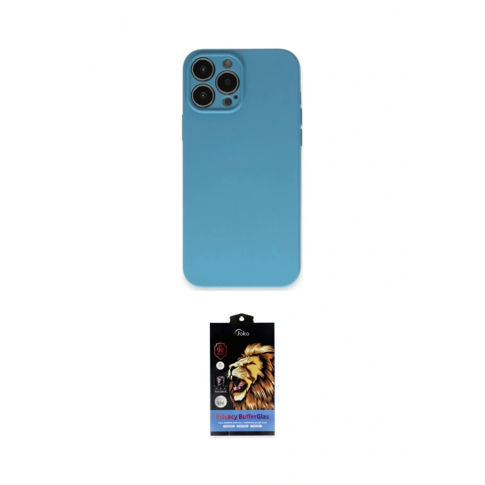 MARSİLYAN™- iPhone 15 Pro Max Kılıf Ahenk Serisi - Siyah Buffer Hayalet Cam Ekran Koruyucu