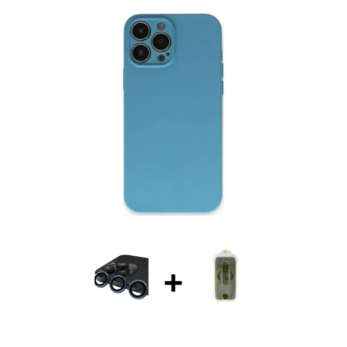 MARSİLYAN™- iPhone 15 Pro Max Kılıf Ahenk Serisi - Siyah Joko Magic 5D Hayalet Cam + Raze Metal Kamera Lens - LT