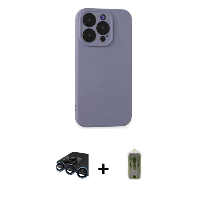 MARSİLYAN™- iPhone 15 Pro Max Kılıf Ahenk Serisi - Siyah Joko Magic 5D Hayalet Cam + Raze Metal Kamera Lens - LT