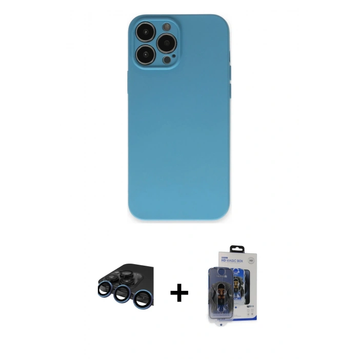 MARSİLYAN™- iPhone 15 Pro Max Kılıf Ahenk Serisi - Siyah Vanessa Magic Cam + Raze Metal Kamera Lens - LT