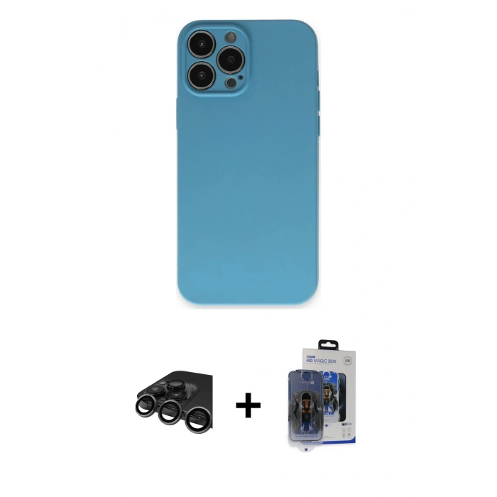 MARSİLYAN™- iPhone 15 Pro Max Kılıf Ahenk Serisi - Siyah Vanessa Magic Cam + Raze Metal Kamera Lens - TMGI
