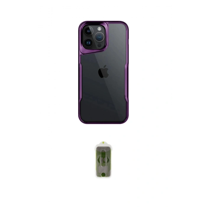 MARSİLYAN™- iPhone 15 Pro Max Kılıf Akış Çizgi Koleksiyonu - Siyah Joko Magic 5D Hayalet Cam