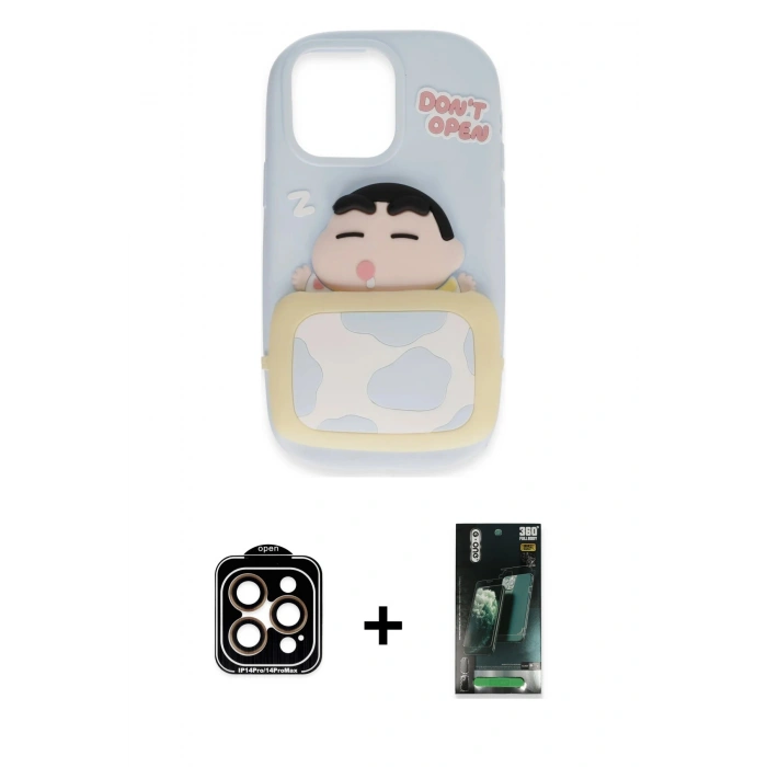 MARSİLYAN™- iPhone 15 Pro Max Kılıf Akış Yansıma - Şeffaf 360 Full Body Arka Koruyucu + Turuncu PVD Metal Kamera Lens