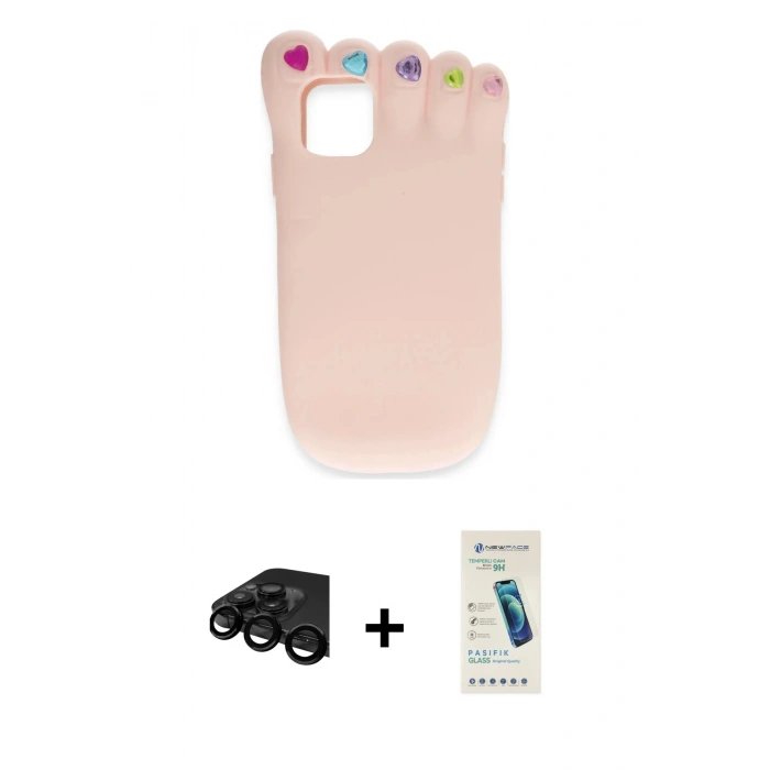 MARSİLYAN™- iPhone 15 Pro Max Kılıf Akış Yansıma - Şeffaf Pasifik Cam Ekran Koruyucu + Raze Metal Kamera Lens - SH