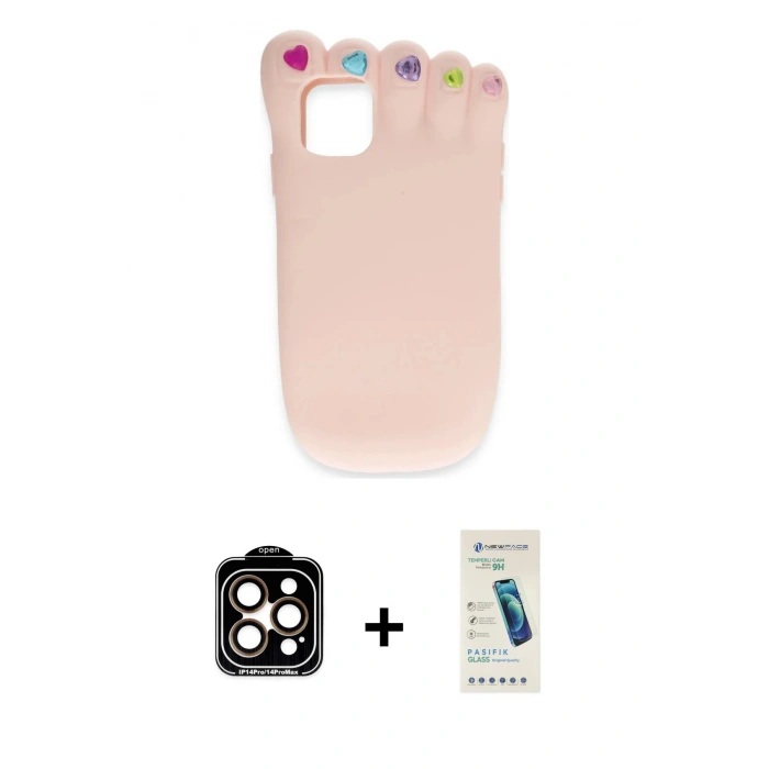 MARSİLYAN™- iPhone 15 Pro Max Kılıf Akış Yansıma - Şeffaf Pasifik Cam Ekran Koruyucu + PVD Metal Kamera Lens - TU
